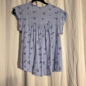 Women’s Light Blue & pink Floral Cap-Sleeve Top 2 tops